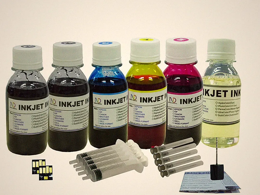 6X4oz/s ND® Refill ink for Kodak 10 : ESP 3 3250 5 5210 5250 7 printer + 2Chips