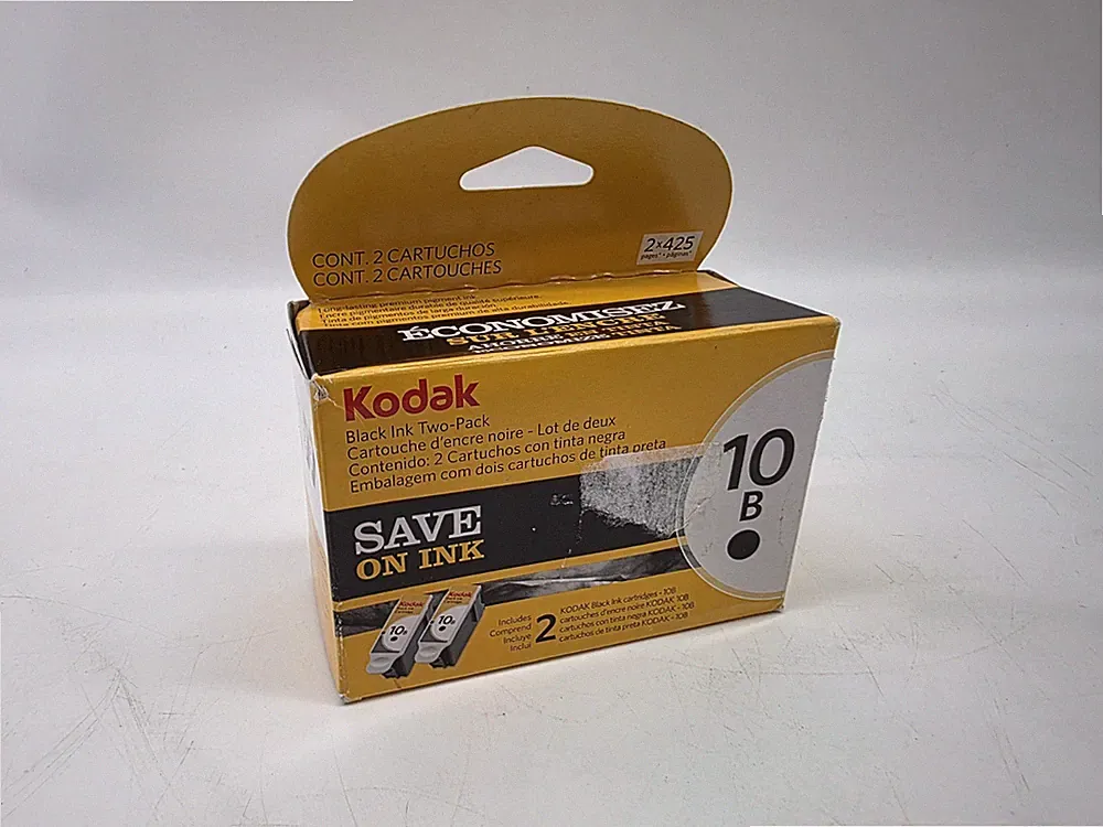 BRAND NEW • KODAK 10B BLACK INK • 2 PACK • SEALED printer ink cartridges