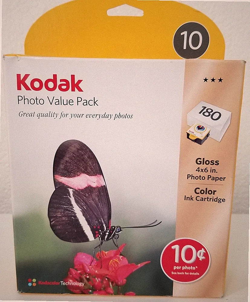 Genuine Kodak Series 10 Color Ink Cartridge CAT 868 0761 W/180 4x6 Photo Paper