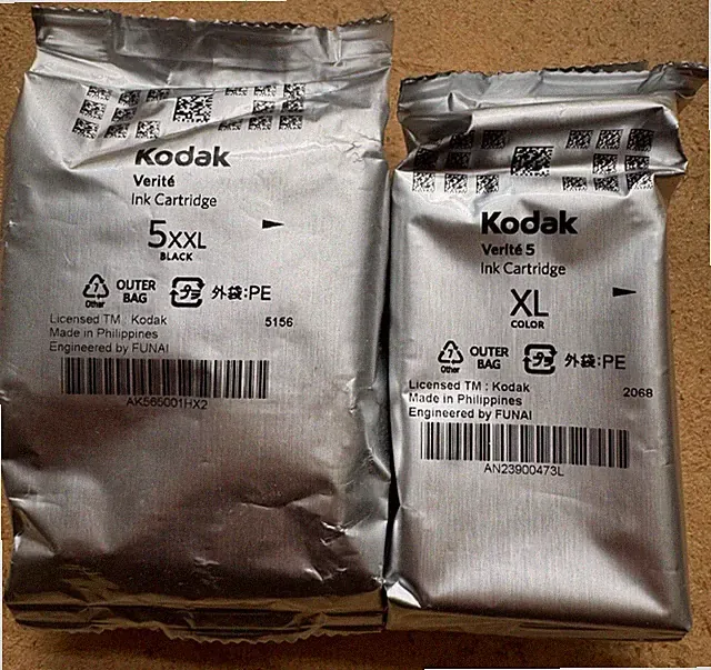 Genuine Kodak Verité 5 XXL BLACK & 5XL Color Ink Combo SET (SEALED BAGS)