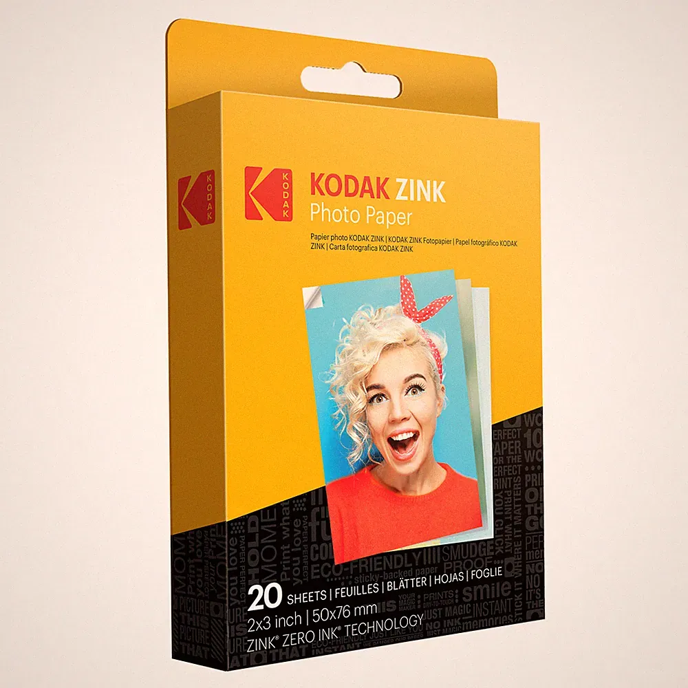 Kodak 2x3” Premium Zink Photo Paper - 20 Sheets Sticky-Backed Photo Paper