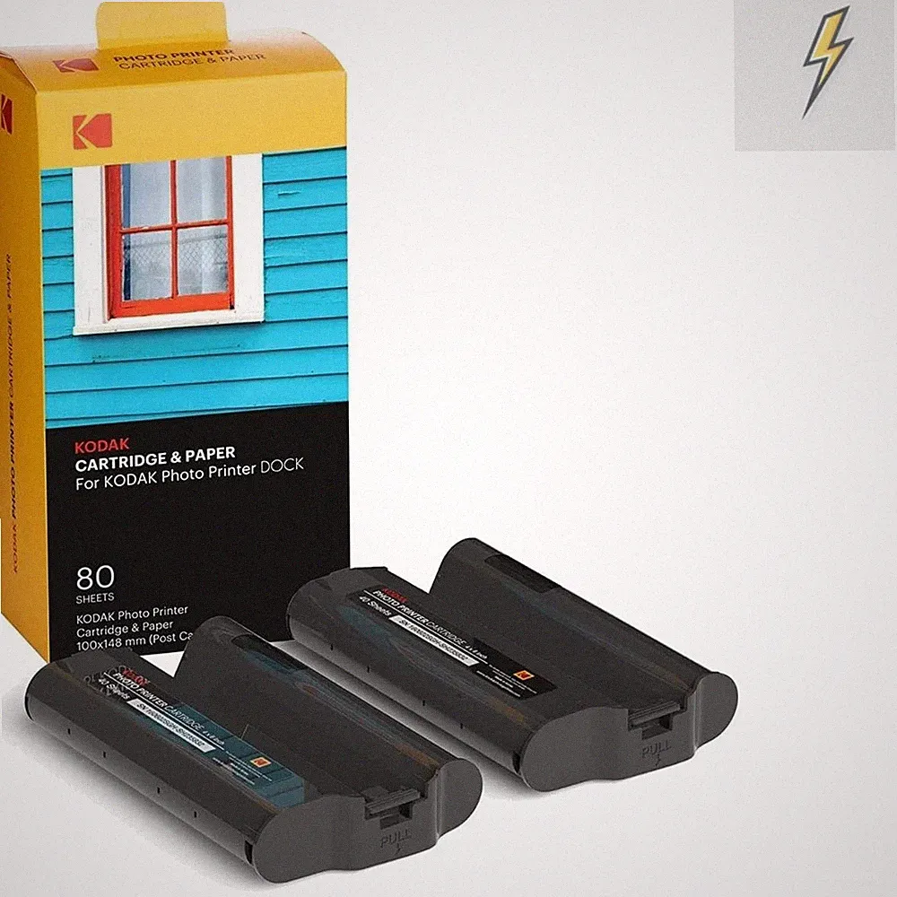 Kodak Dock Plus PHC-80 Photo Printer Cartridge Refill - 80 Pack for Vivid Colors