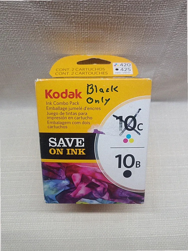 Kodak Inkjet Printer Ink 10B Black Ink Only “No Color Ink” Please Read