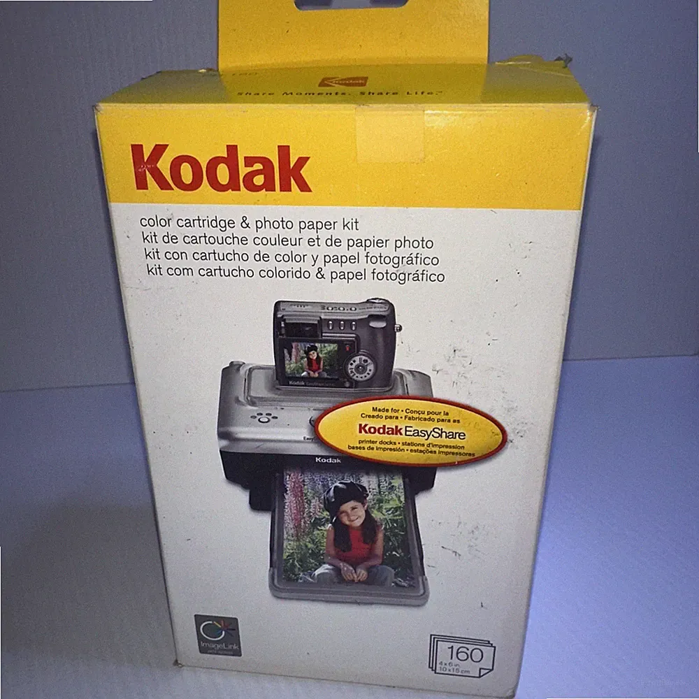 Kodak PH-160 Lot: 3 Paper Trays , 2 Opened Ink Cartridges, and 260 Sheets 4x6"