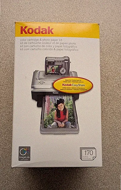 Kodak PH 170 EasyShare ImageLink 5 Color Cartridge 170 Sheets Photo Paper open