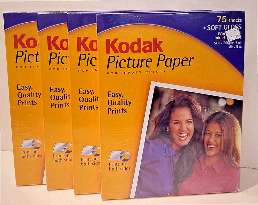 Kodak Picture Paper for Ink Jets – Soft Gloss – 51 Pounds 8 1/2 X 11“ - 7mil
