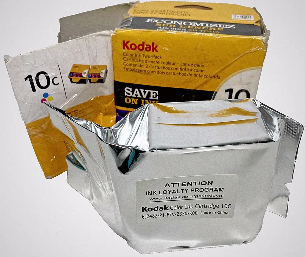 Kodak Single Color Ink Cartridge 10C - Open Box - Sealed Toner Foil Packaging