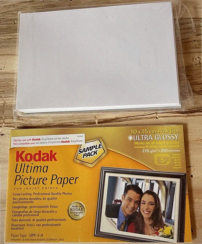 KODAK Ultima Picture Paper High Gloss 40 pc 4 x 6 + 5 sample pack Inkjet Printer