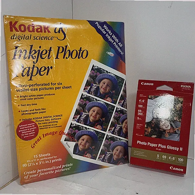 Kodak Wallet Sized Photo Paper And Canon 4x6 Glossy 190 Prints