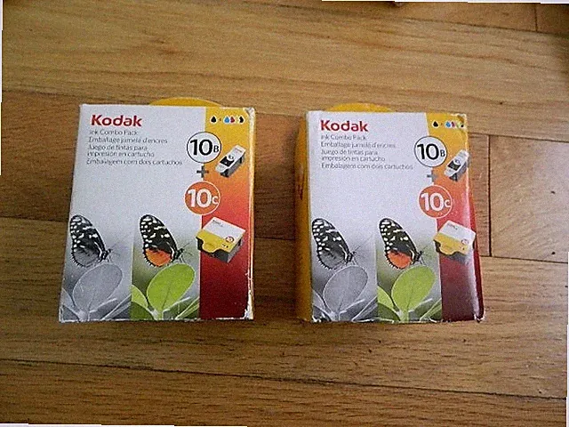 LOT 4 GENUINE Kodak 10B/10C Black/Color Ink Cartridges 5000 7200 FACTORY SEALED