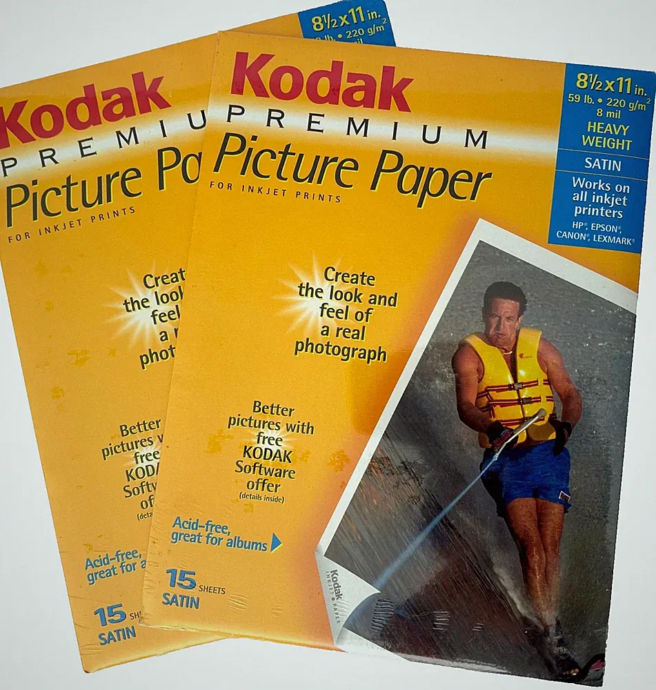 Lot of (2) Kodak Premium Satin 8.5 x 11 Picture Photo Paper Ink Jet Prints 30