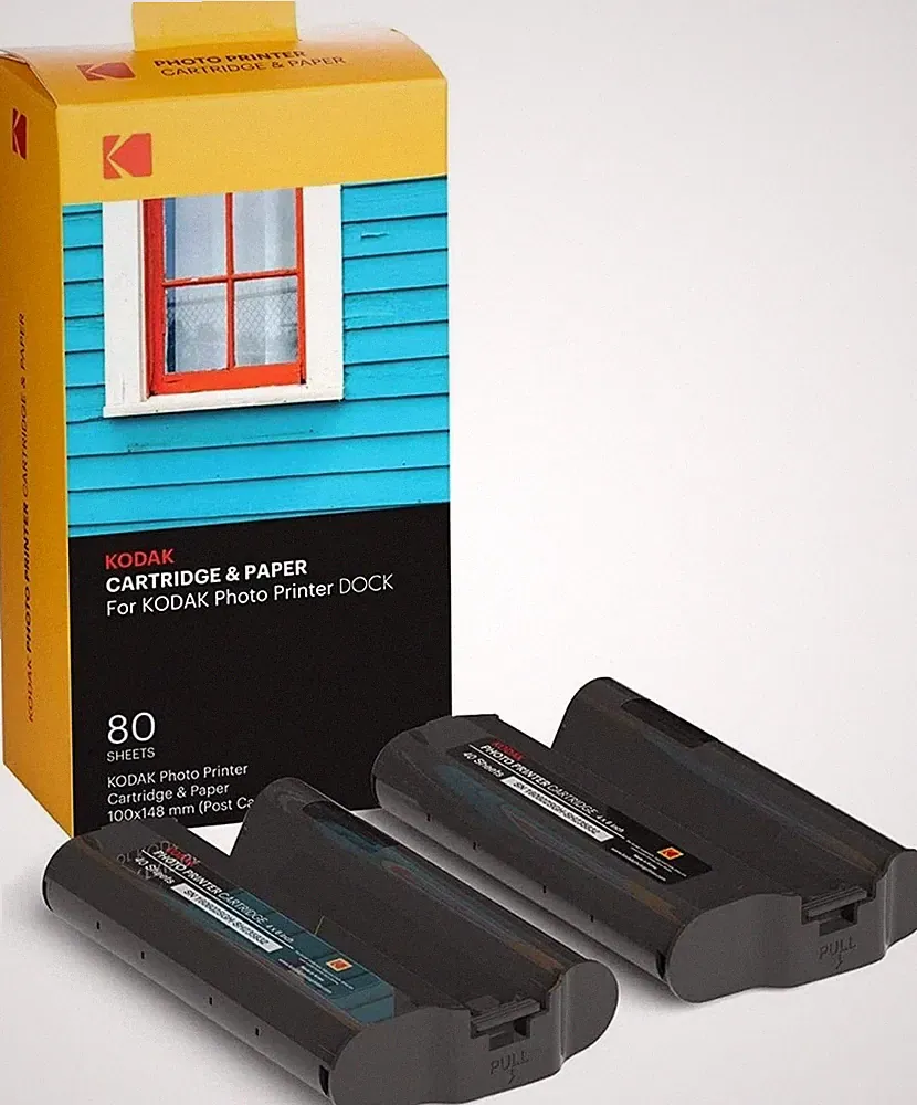 NEW Kodak Dock Plus PHC-80 Cartridge Refill & Paper - 80 Pack - 4x6" for PD450